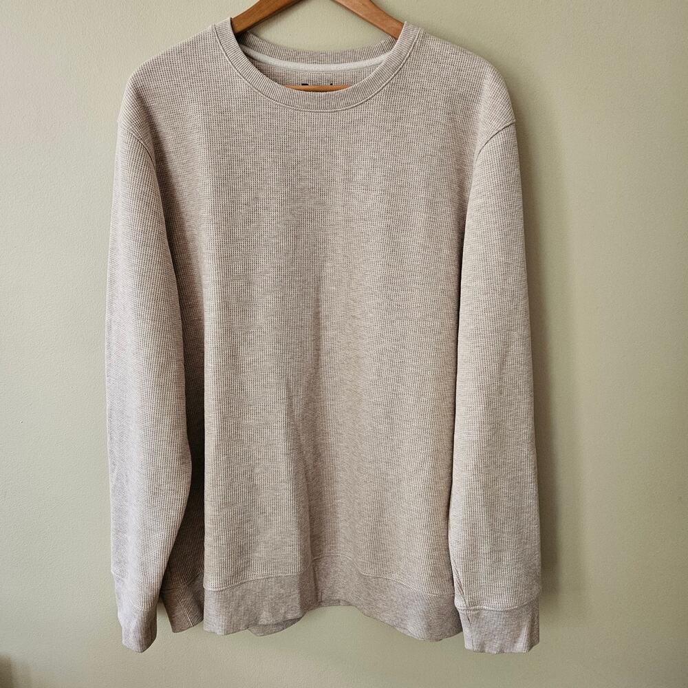 Bench. Men's Fleece Lined Thermal Shirt Size XL Tan Tagless Cozy Outdoor
